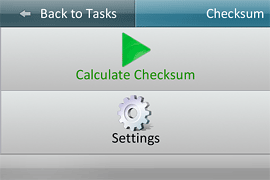 Checksum calculation screen in Bandura