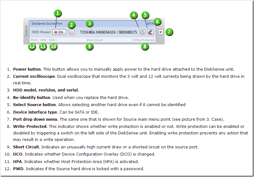 Atola Insight - Source port described