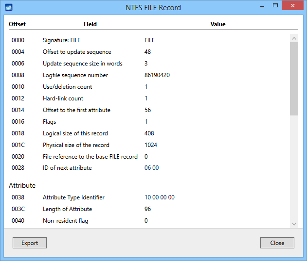File Record Parsed