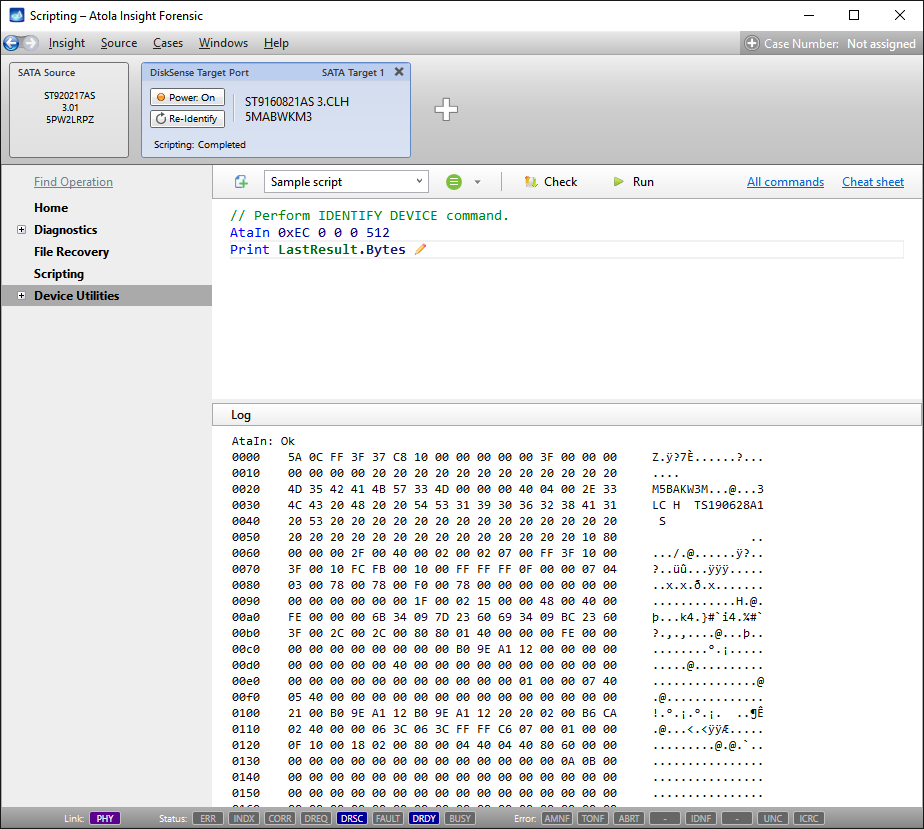 Forensic scripts - Custom ATA commands