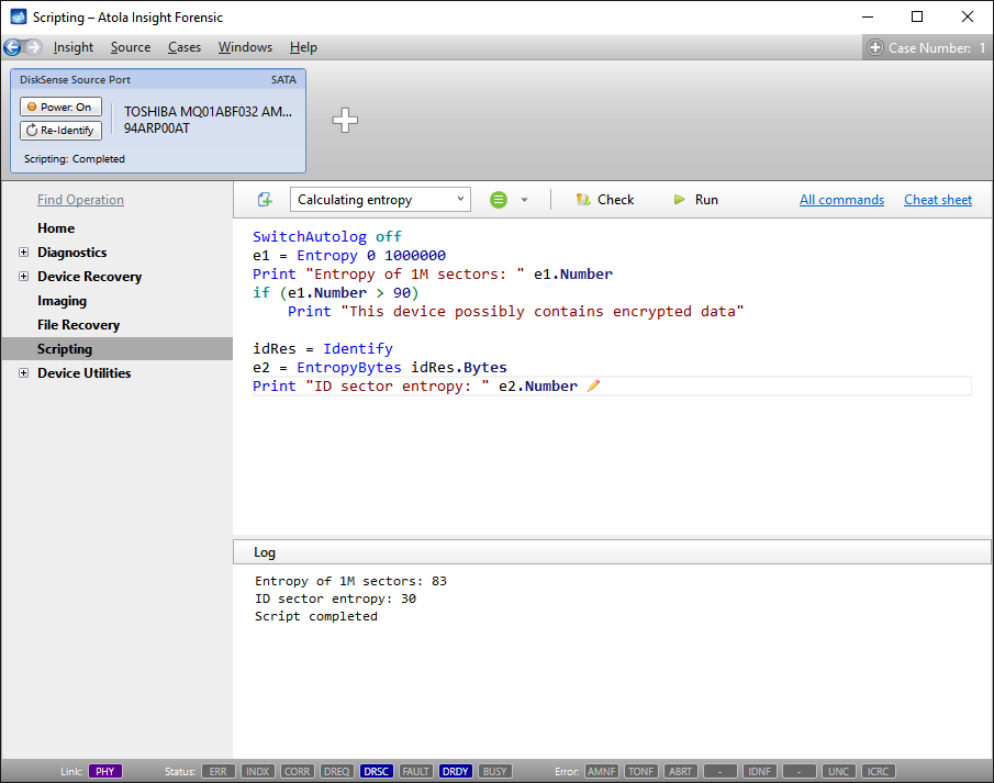 Forensic scripts - Calculating entropy