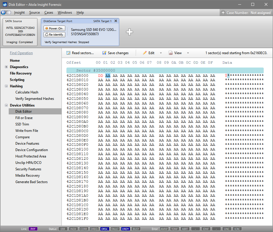 Change one byte in Disk Editor
