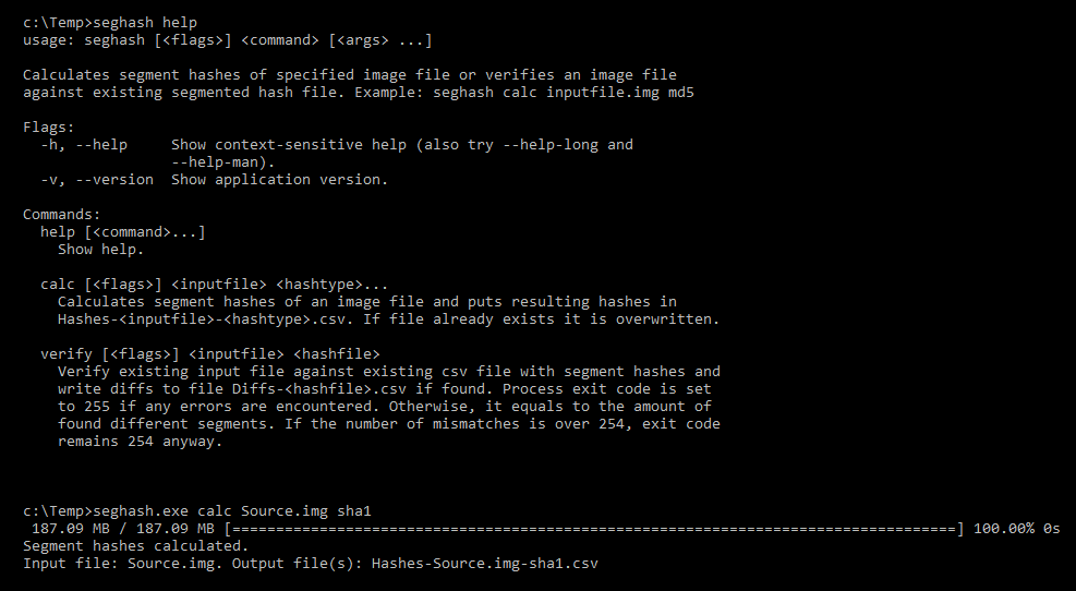 Segmented hashing tool