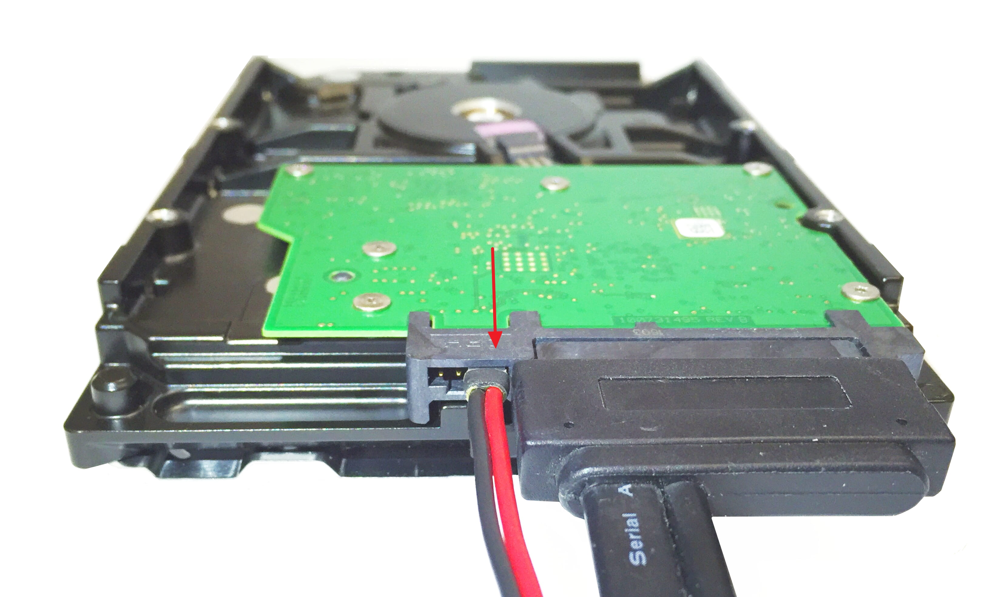 Connect the 2-mm RX-TX end of the serial cable