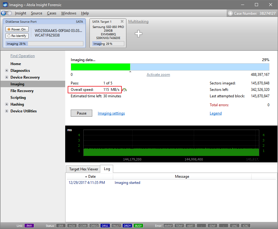 SSD imaging speed
