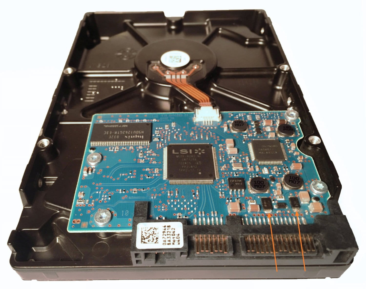 Hard drive with TVS diodes