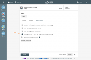 Limit target disk size to sourse size