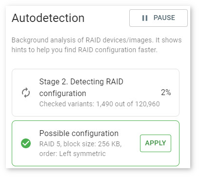 Forensic RAID rebuild - autodetection