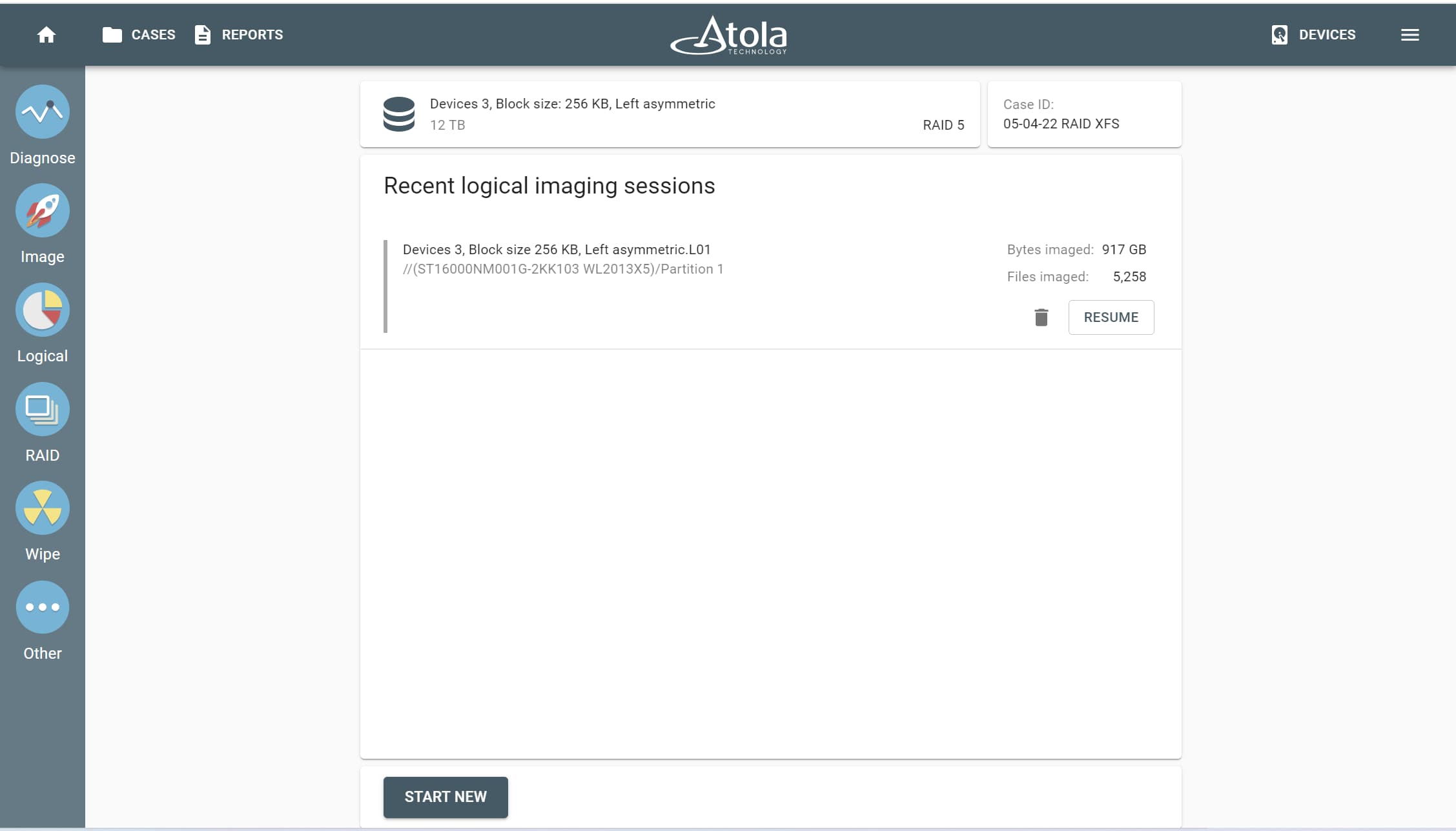 Logical imaging at pause