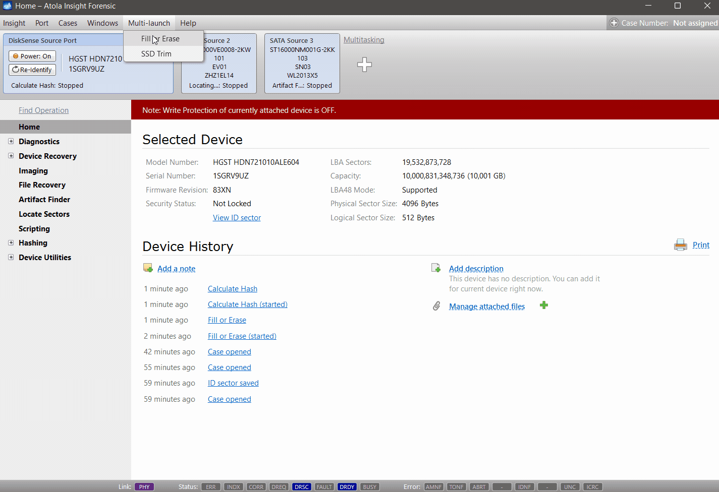 Erase many drives