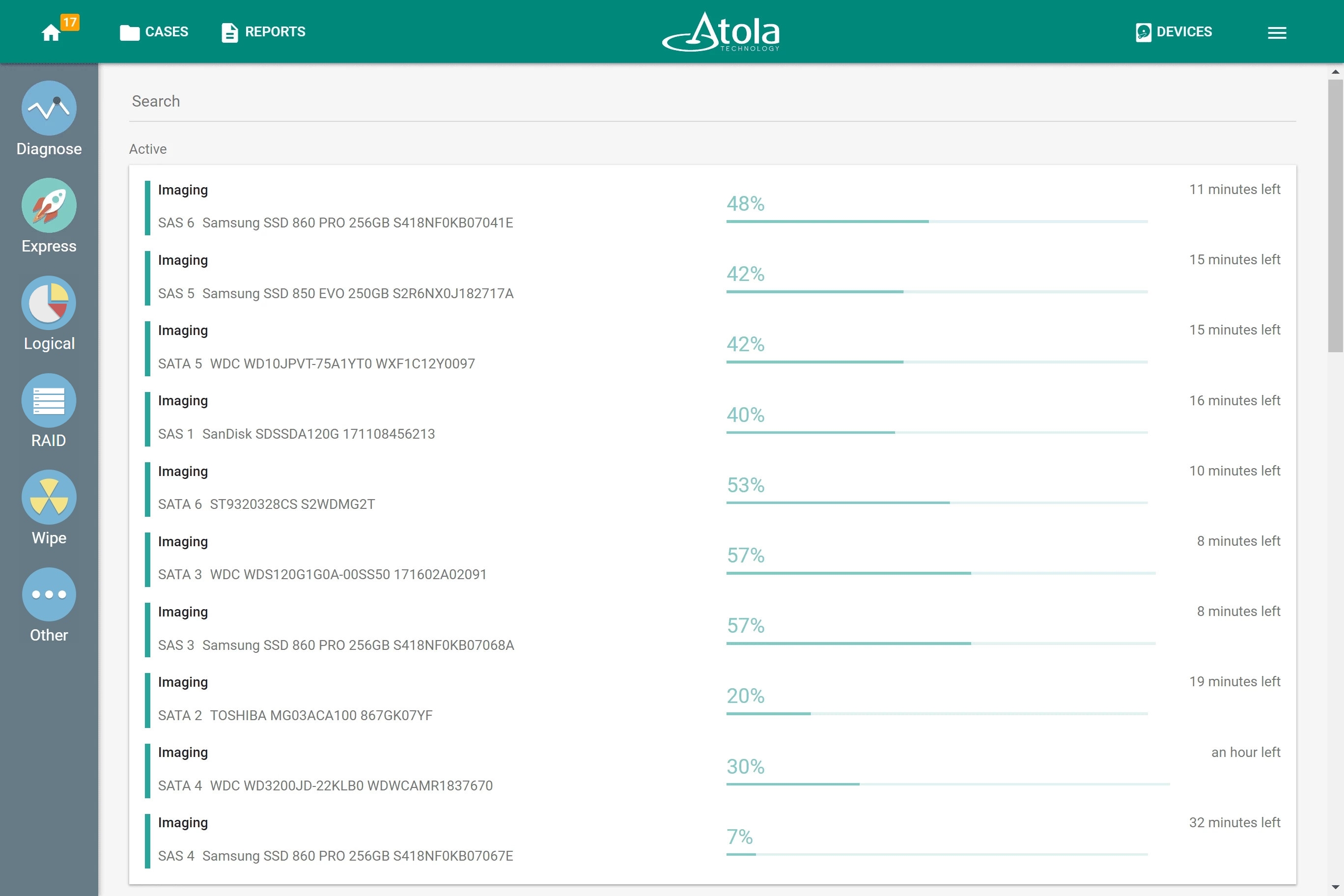 Express mode in Atola TaskForce 2