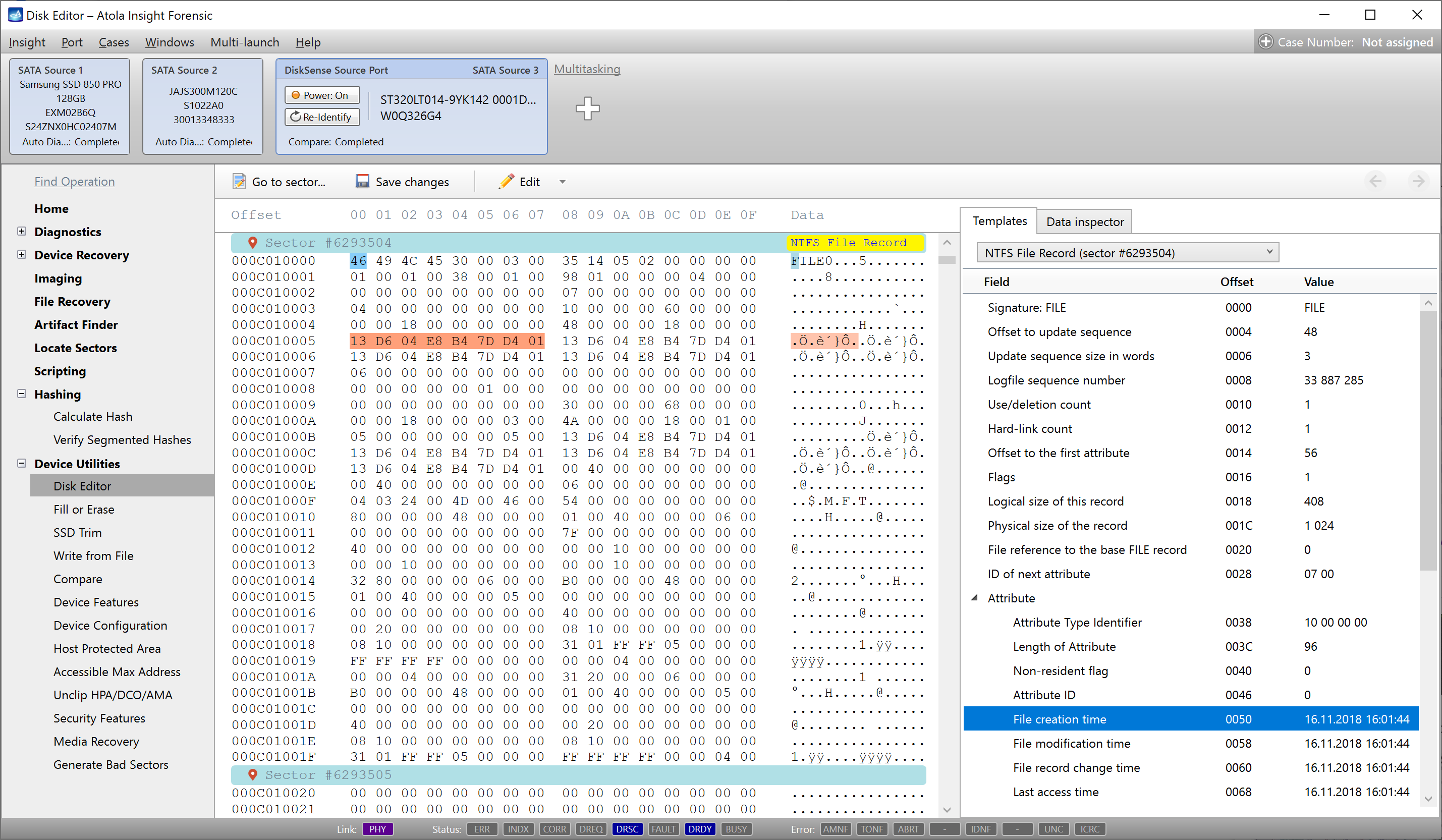 Insight Forensic. Disk Editor - NTFS File Record