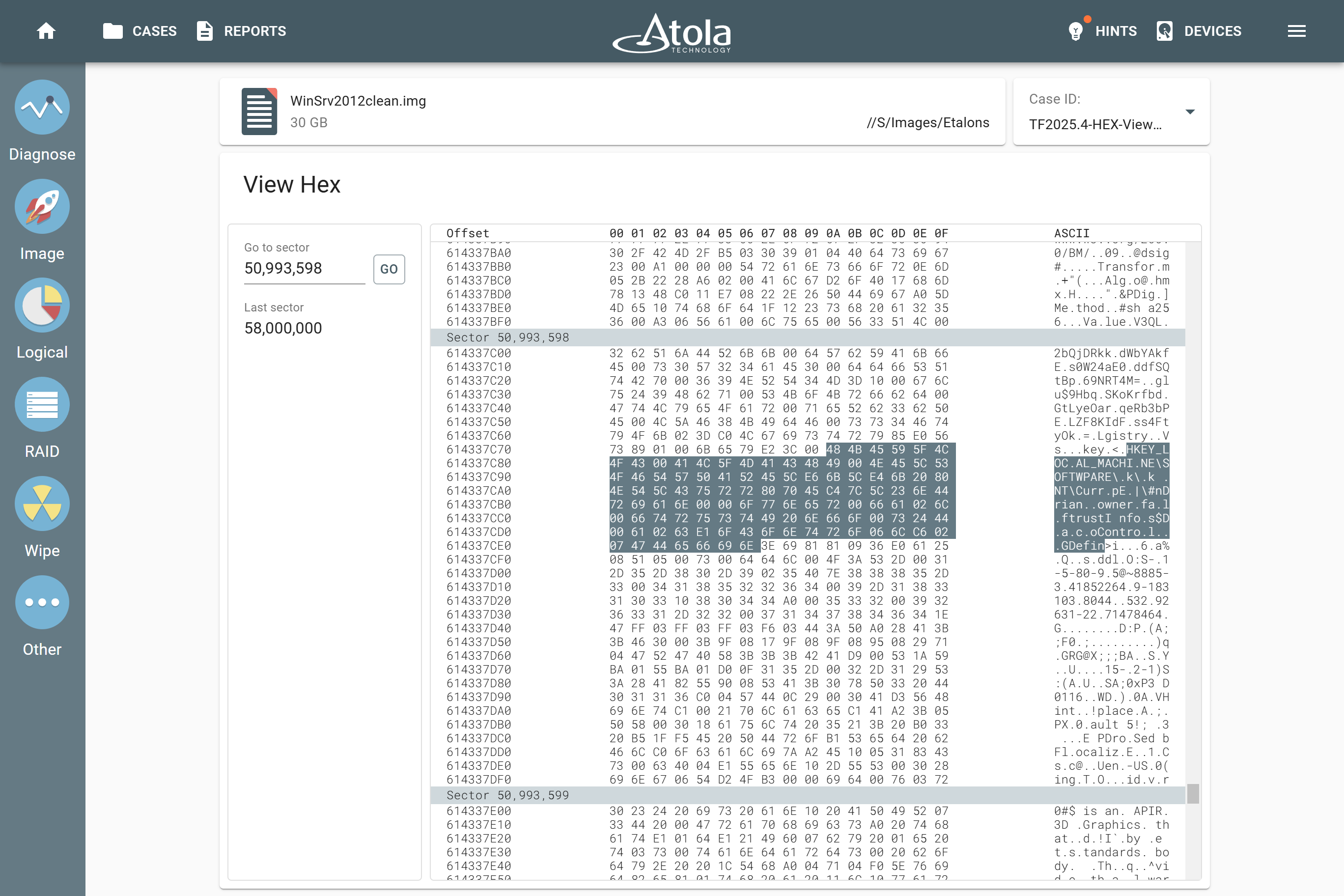HEX Viewer in Atola TaskForce with firmware update 2025.4