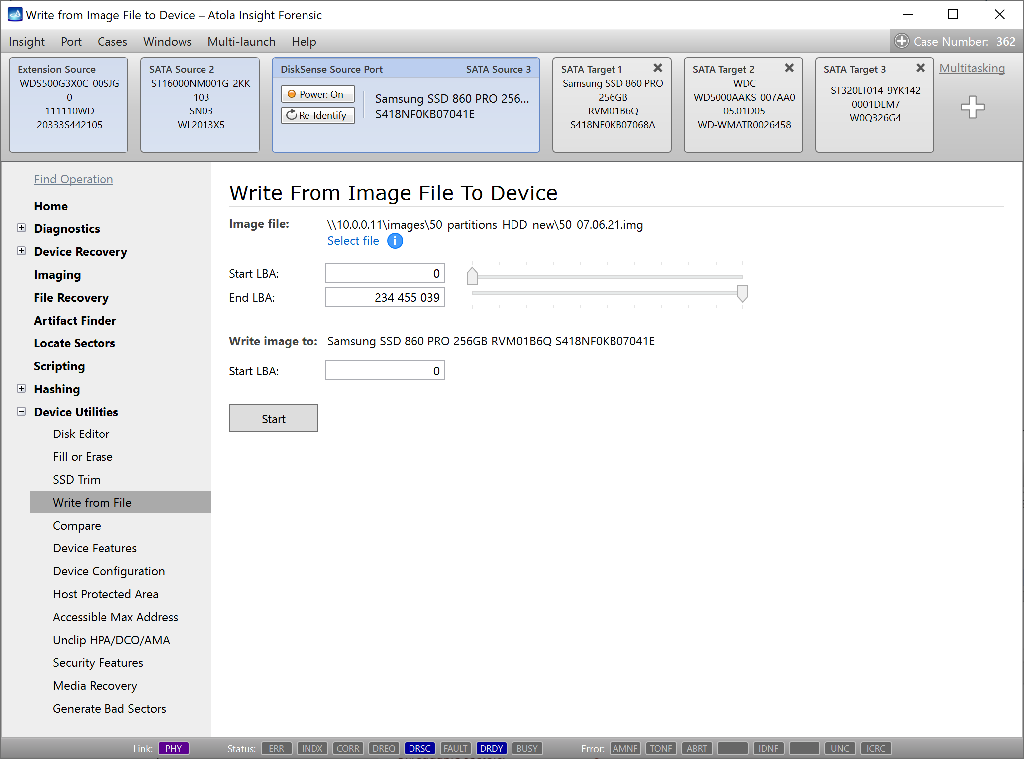 Creating an identical copy of the original drive from an image file