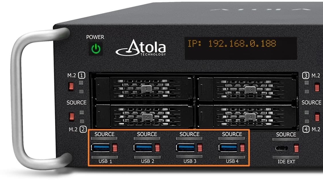 USB ports of Atola TaskForce 2.